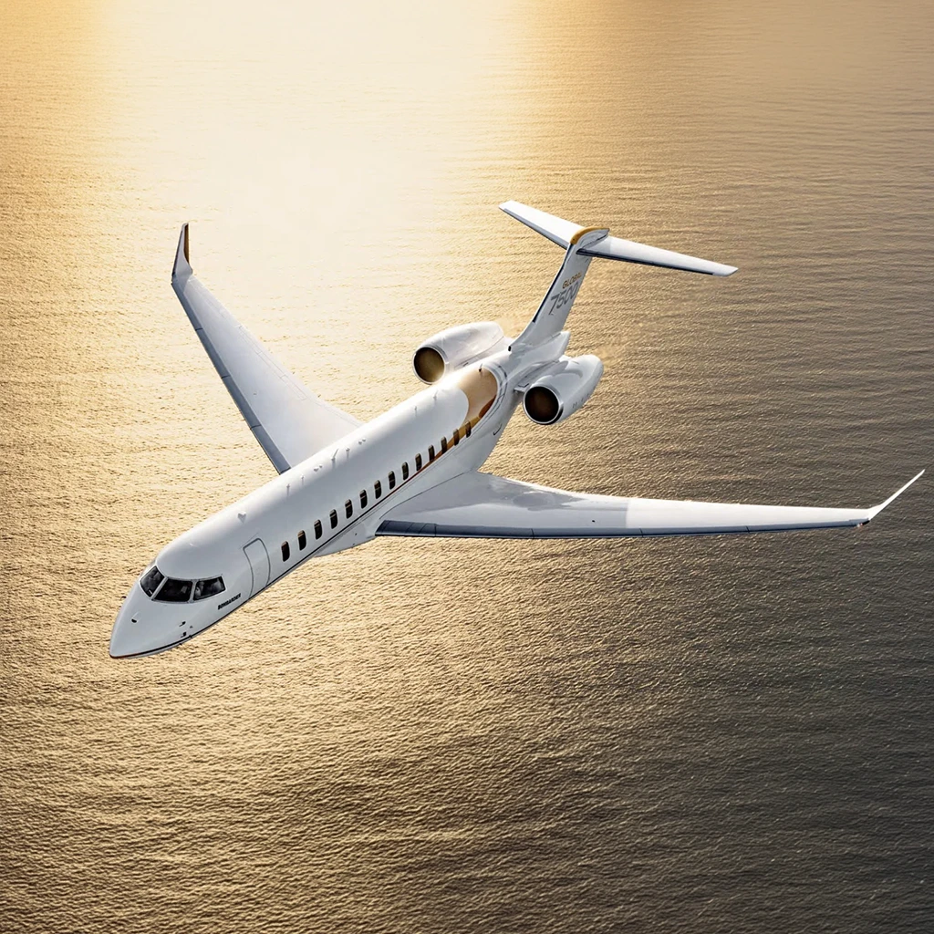 Bombardier Global 7500 private jet side profile